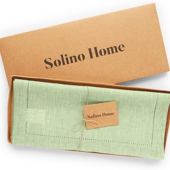 Solino Home Linen Table Runner 100% Pure Linen Pistachio Runner 14 X 108” Milan - Picture 4 of 8